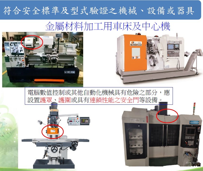 符合安全標準及型式驗證之機械、設備或器具